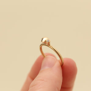Ring with and zircon in 8K Gold size 6½ | Solid Gold | Minimalistic Gold Jewelry | Scandinavian Jewelry