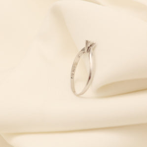 Bague avec diamant (0,07 ct) en or blanc 14 carats taille 7¼ | Véritable or véritable | Bijoux de qualité supérieure | Bijoux nordiques