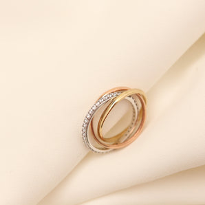 Ring in 8K Gold, white gold and rose gold size 6½ | Real Genuine Gold | Minimalistic Gold Jewelry | Scandinavian Jewelry