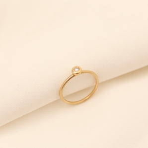 Nuran Ring med diamant (0,05 ct) i 14K gull størrelse 7¼ | Vintage solid gull | Fine smykker | Skandinaviske smykker